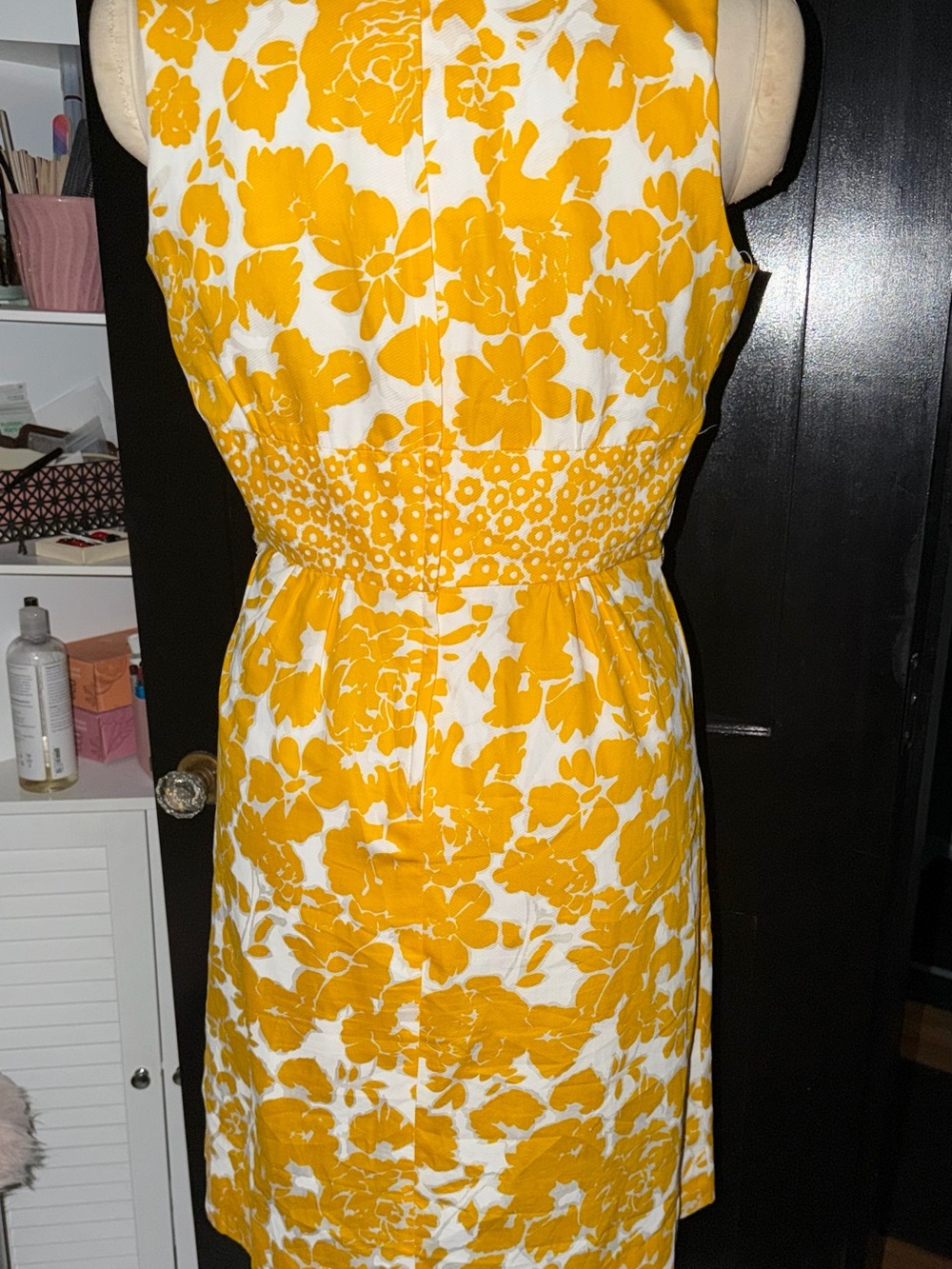 Vintage Yellow Floral Sleeveless Sundress